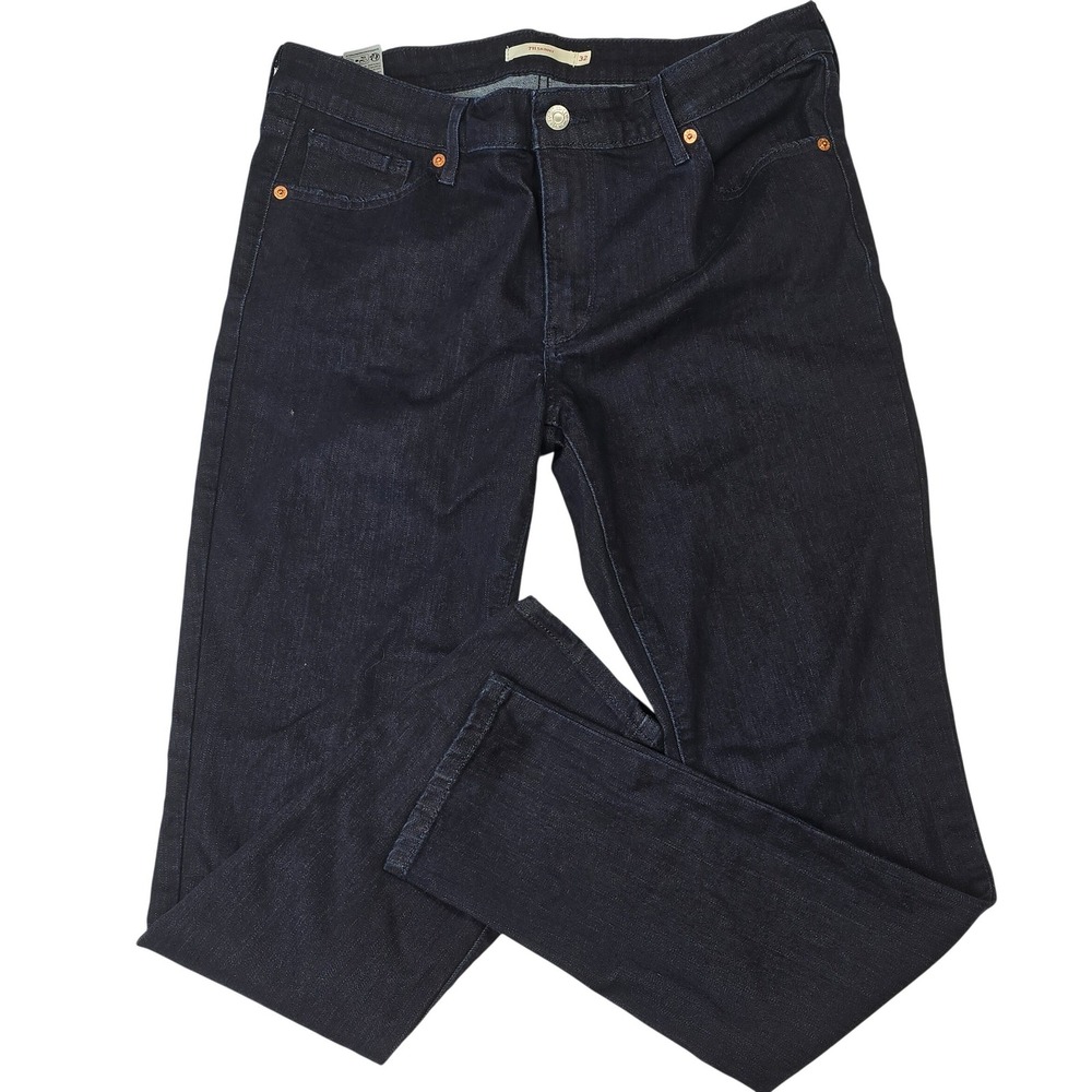NEW Levis 711 Skinny Jeans Womens 32 Dark Indigo Wash Denim Pants Mid Rise